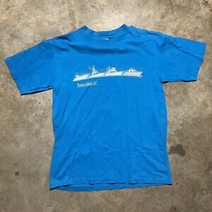 Vintage 90s Pawleys Island South Carolina Blue Shirt